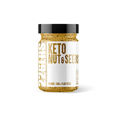 226ERS Keto Cream | Crema de Cacahuete, Semillas de Lino y Chia | Mantequilla de Frutos Secos Alta en Proteínas y Grasas, Baja en Hidratos y Azucares | Para Dietas Keto, Vegana y Sin Gluten