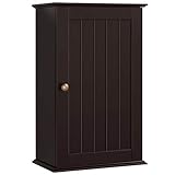 Yaheetech Wall Mounted Medicine Cabinet with Single Door and Adjustable Shelves, Bathroom Storage...