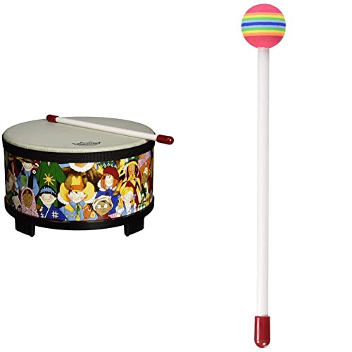 Remo Rh-5010-00 Rhythm Club Floor Tom Drum - Rhythm Kids, 10" & Remo 10" Lollipop Drum® Mallet #TOP6