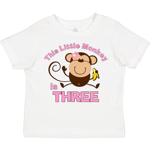 inktastic Little Monkey Girl 3rd Birthday Toddler T-Shirt
