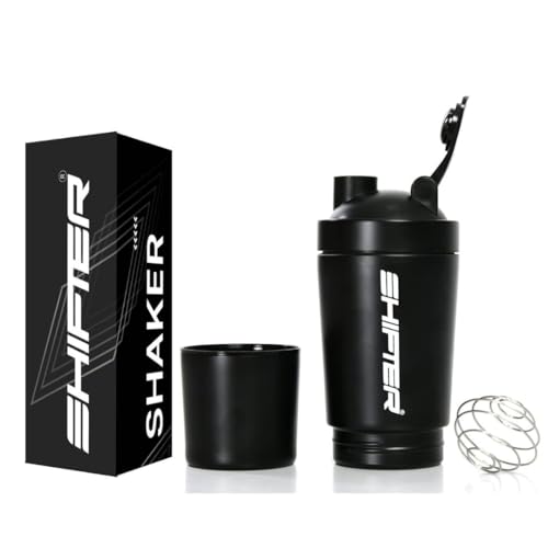 Image of SHIFTER Steel Shaker Bottles for Protein Shake, Gym Bottles for Men Protein Shaker Bottle for Gym Shaker Bottles for Gym Bottle Gym Water Bottle for Men Shaker Steel Shaker Bottle (BLACK-COMPARTMENT)