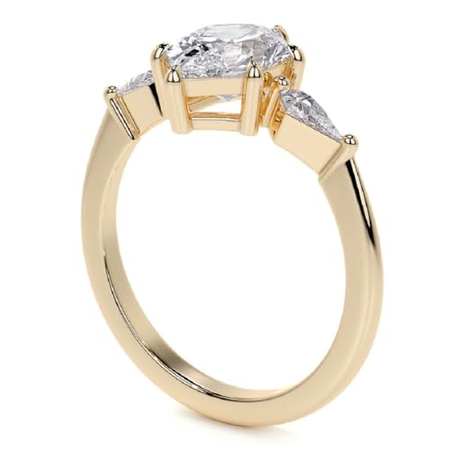 2.0 CT Dutch Marquise Cut Moissanite Diamond Engagement Ring, 14K/18K Gold, Side Stone Anniversary Promise Ring For Her3