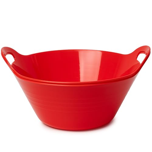 Tiawudi 2 Pack Snack Bowls (4.9L Large) Plastic Serving Bowls for Party Large Bowls with Handles for Kitchen Fruit Cereal Candy Salad and Chip Microwave Safe