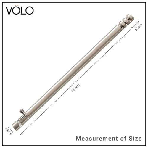 Image of VOLO Aluminium Tower Bolt with Stainless Steel Rod - Heavy Duty Door & Window Latch for Home and Office | Main Door Tower Bolt | Kundi /Chitakini | Pack of 2 Pieces (Silver, 24 Inch)
