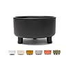 Waggo uplift ceramic dog bowl for small medium and large breeds heavyweight and durable pet food and water dish crock dishwasher safe modern elevated feeder medium black  urban country home decor