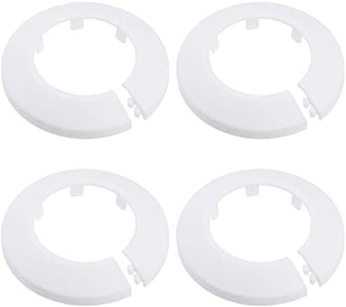 4 PCS Wall Flange outer diameter flange Easy Installation Plastic Radiator Escutcheon Water Pipe Drain Line Cover Collar Wall Pipe Cover Decoration Pipe Collars,Pipe Collar (90mm, White)