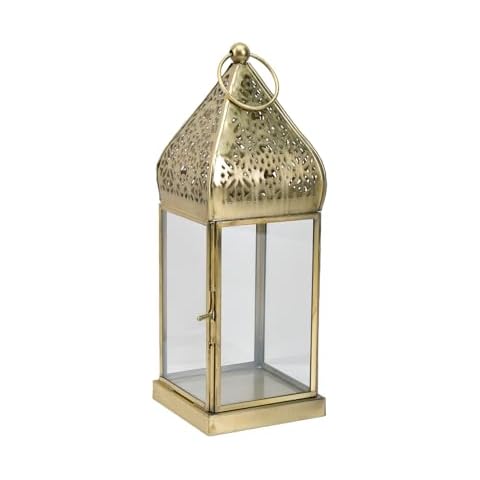 Serene Spaces Living 10" Gold Moroccan Lantern Cover