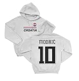 Tutiinca Croatia Soccer Fans Modric 10 Jersey Style Unisex Hooded Sweatshirt (White, Large)