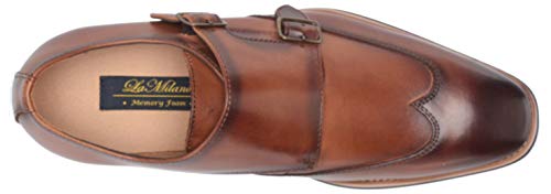 Image of La Milano Mens Double Monk Strap Slip on Loafer Cap Toe Leather Oxford Formal Business Casual Comfortable Dress Shoes for Men