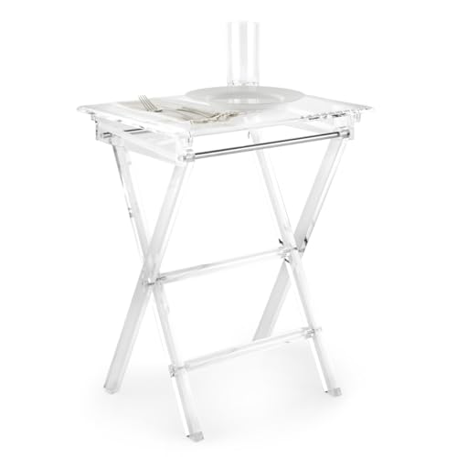 Clarte Clear Acrylic Folding Table | 20 1/4 x 15