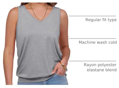 Image of ANRABESS Women Tank Tops Summer V Neck Sleeveless Casual Loose Fit Cute Cami Basic T Shirts Solid Tees 2026 Trendy Outfits