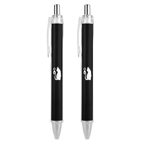 猫ボールペンセット【3】ノック式ゲルインク（黒）4本 猫ボールペン