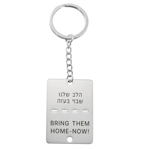 VASSAGO Porte-clés Bring Them Home Now Israël Militaire Bijoux Stand avec Israël En Acier Inoxydable Dog Tag Pendentif Israël Porte-clés pour Hommes Femmes