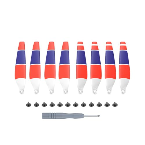 NiuLumea 8 hélices de repuesto para Mini 4/3 para Pro, cuchillas de policarbonato coloridas de 8 x 4 x 1 cm, estabilidad de vuelo mejorada con fácil instalación