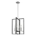 DVI DVP30248SN+GR-CL Contemporary Modern Four Light Foyer Pendant from Blairmore Collection in Pwt, Nckl, B/S, Slvr. Finish, 14.75 inches, Satin Nickel/Graphite