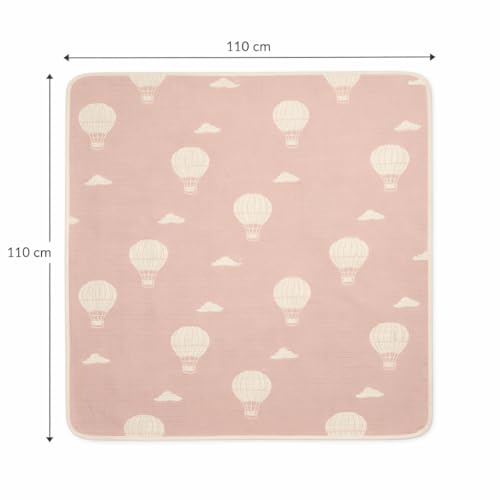 Image of 100% Cotton 6-Layer Muslin Baby Blanket | Super Soft, Breathable & All Seasons Multipurpose Blanket for Babies (Parachute - Baby Pink)