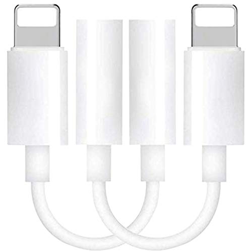?2 Pack? Headphone Jack Adapter for iPhone 11 Dongle 3.5 mm Audio Auxiliary Cable Car Music Control Earphone Splitter for iPhone X/XS/XR / 8/8 Plus / 7/7 Plus Accessories Compatible with iOS System