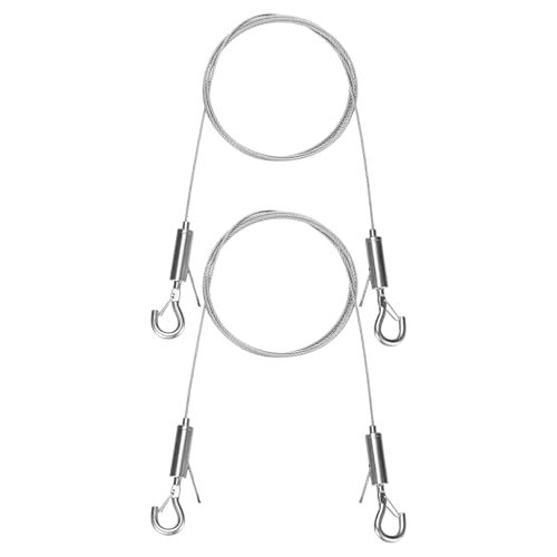 Image of M METERXITY 2-Pack Adjustable Picture Hanging Wire Kit, 1.5mx1.5mm Mirror Hanging Wire, Holds Up to 132lbs(60kg) 4.9FT Picture Frame Wire for Billboards /Basket /Flowerpot