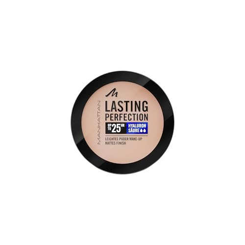 Manhattan Lasting Perfection Compact Make-up Puder Make-up mit hoher Deckkraft für ein natürliches mattes Finish Fb. 004 Rose Ivory 7 g