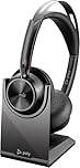 Poly Voyager Focus 2 UC Wireless Headset w/Mic & Charge Stand - ANC - Connect to PC or Mobile via Bluetooth - Microsoft Teams Certified - Includes BT700 USB-C to USB-A Adapter,