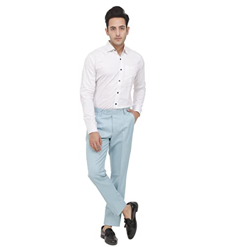 Image of KUNDAN Slim Fit Men Polyester Viscose Blend Trousers