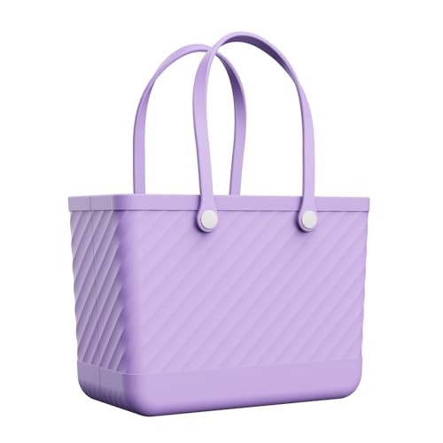 Beach Bag Rubber Tote for Women – Large Waterproof Sandproof Leakproof with Zipper Pocket for Travel Pool Boat Gym