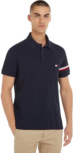 Tommy Hilfiger Herren Poloshirt Kurzarm Regular Fit, Blau (Desert Sky), XL