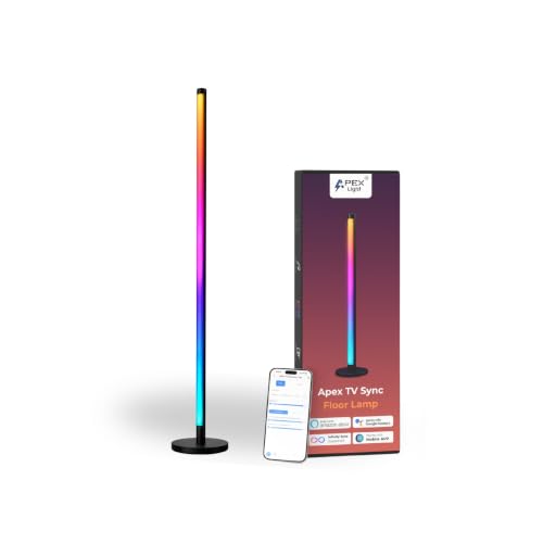 Image of Apex HDMI Sync TV Floor Lamp, RGBIC Smart Floor Lamp with TV Screen Color Sync, Music Sync, App Control, Compatible with Apex HDMI Sync Box 2.0, 1-Year Warranty, for Gaming Room & Home Theater