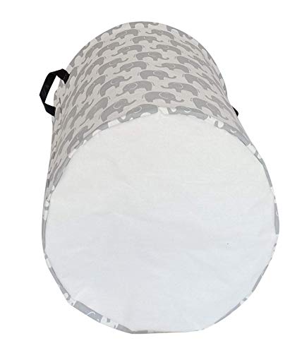 Huayee 19.7 Inches Laundry Hamper Toys Box Storage Bins Canvas Waterproof Collapsible Clothes Organizer Basket With Handle Freestanding Large Cute Light Weight For Home Kids Baby Room (Grey Elephant) #TOP4