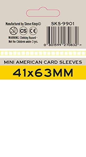 Amazon.com: Sleeve Kings Mini American Card Sleeves (41x63mm) 100 Microns,  Pack of 55 : Toys & Games