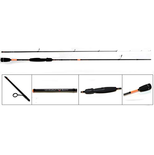 NECO 11175 Canne à pêche Spinning Barsch Bright FIBERGLAS Longueur 1,98 m Poids 1-7G BAU de 2 composants Cover