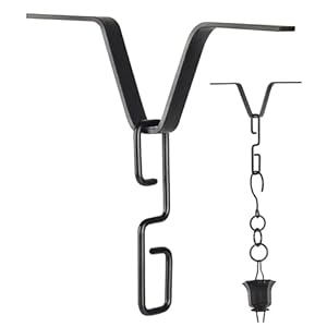 Mednkoku V-vormige regenketting goot adapter en regenkettingen haak, roestvrije ijzeren regenketting adapter voor regenklokken downspout buiten hardware, goot clips