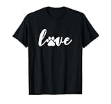Paw Print Love Heart Funny Cool Dog Cat Mom Pet Animal Lover T-Shirt Small