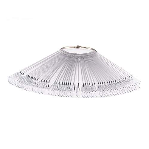 OSOLADY 50個ネイルチップ ディスプレイスタンド 扇型 ネイルスティック 収納棚 カラーチャート付き マニキュア