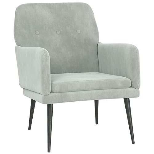 VidaXL Sillón de Terciopelo Gris Claro