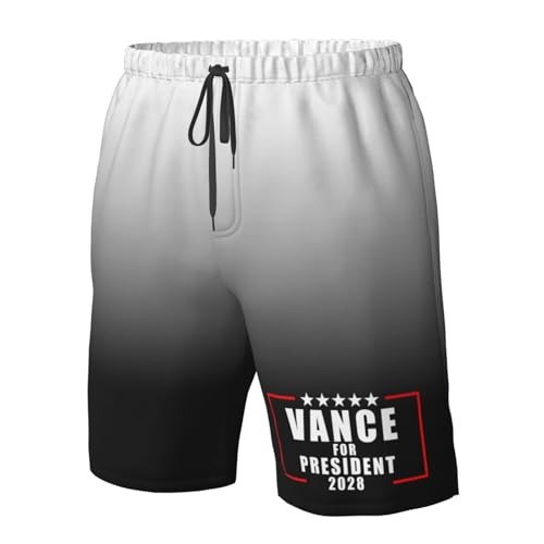 JD Vance President 2028 Men's Swim Trunks Quick Dry Beach Board Shorts Swimwear Bathing Suits for Holiday Party,4