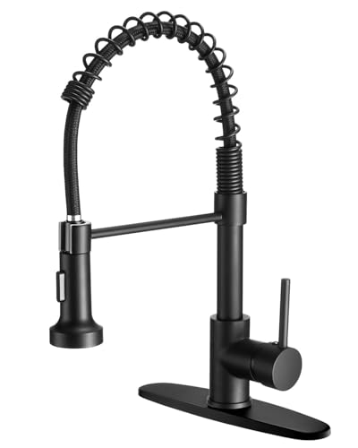 OWOFAN Black Kitchen Faucet with Pull Out Sprayer