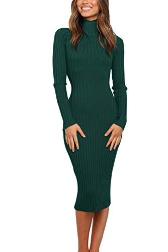 MEROKEETY Women's Long Sleeve Sweater Dress...