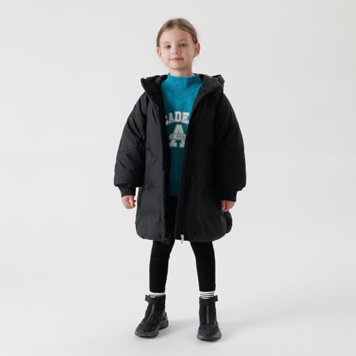 marc & janie Girls Long Sleeve Hooded Down Jacket Mid-Length Warm Coat Winter Tops 2136552