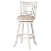 Hillsdale Fairfox Swivel Stool with Rectangular Lattice Back Counter Height White