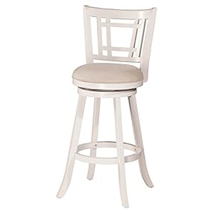 Hillsdale Fairfox Swivel Stool with Rectangular Lattice Back, Counter Height, White Hillsdale Fairfox Swivel Stool with Rectangular Lattice Back Counter Height White