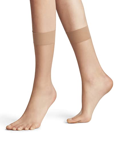 Image of FALKE Women's Shelina 12 Denier Anklets, Crew Length, Light Shine, Casual or Dress, Ultra-Sheer Transparent, Nylon, Beige (Sun 4299), 5-7.5, 1 Pair