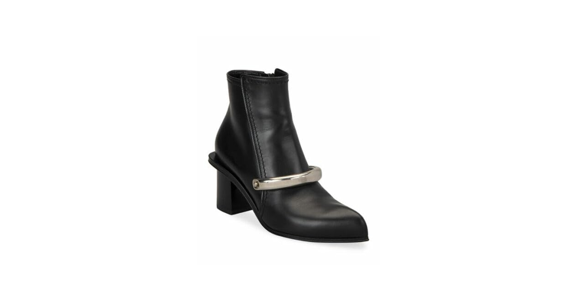 Amazon.com | Alexander McQueen Metal Bar Leather Booties Size 36