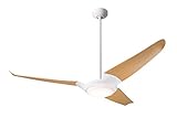 Modern Fan Company IC/Air3 56' Gloss White w/ Maple Blades LED Ceiling Fan with Wall Control