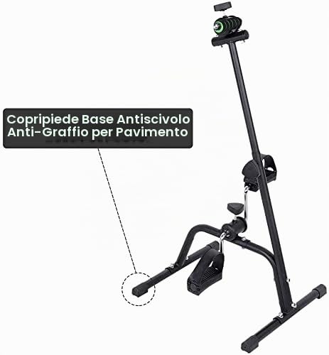 Pedali Doppio per Braccia e Gambe, Mini Cyclette pedaliera per Esercizi a casa Cyclette Esercizio Braccia E Le Gambe per Anziani Disabili, Altezza Regolabile in 73-96 cm