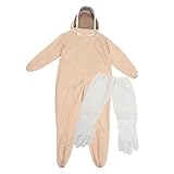 [Luxshiny] 耐久性生地使用連体養蜂服 一体型ベールと手袋付き 男女兼用蜂防護服 顔体保護広視野 作業用養蜂スーツ ランダムカ ランダムカラー