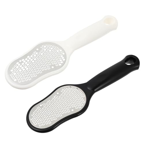 VALICLUD 2 piezas Pies Doble Cara de Acero Inoxidable con Tapa Herramienta Ergonómica para Pedicura y Cuidado de Durezas para Eliminar Muerta Mujeres y Hombres
