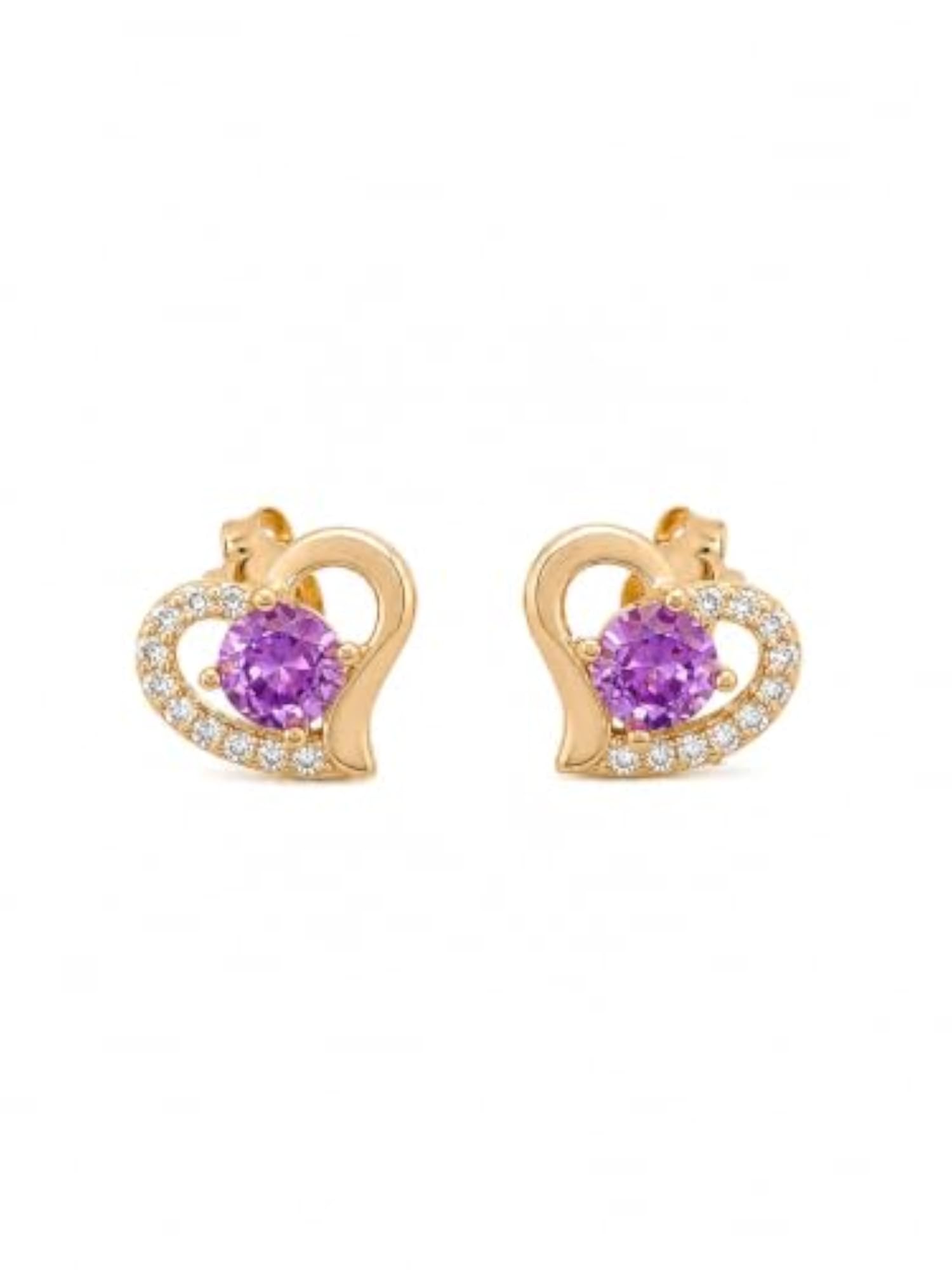 Women's 925 Sterling Silver Italian Gemstone Stud Earrings