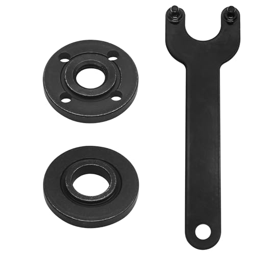 Image of Litoexpe Black Grinder Wrench with 2 Lock Nuts | 5 /8-11 Spanner, Compatible with 4.5 Inch and 5 Inch Angle Grinders