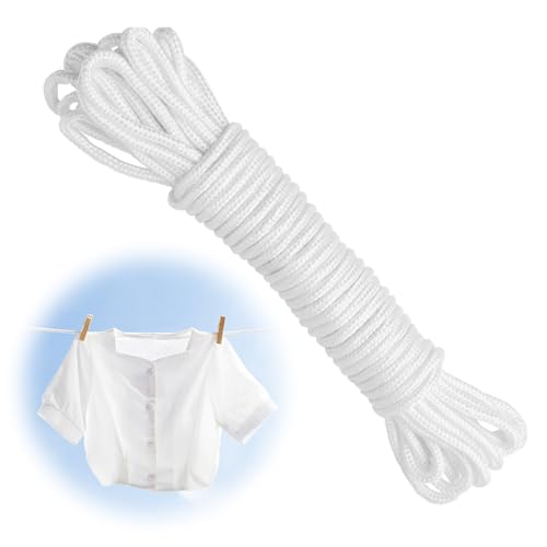 Corda stendibiancheria per esterni, per stendere il bucato, morbida e resistente con nucleo sintetico, ideale per giardino, arte, artigianato, campeggio, 4 mm di spessore (10 m)